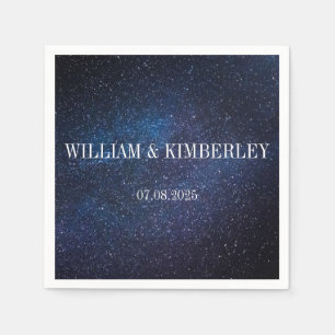 Starry Night Sky Galaxy Elegant Wedding  Napkin