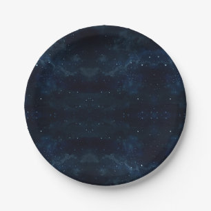 Starry Night Sky , Galaxy Space Celestial Paper Plate