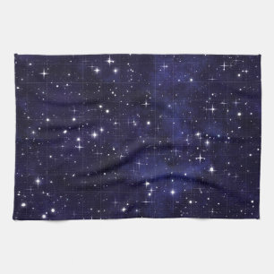 Starry Night Sky Grid Kitchen Towel
