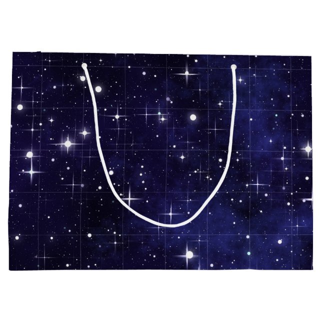 Starry Night Sky Grid Large Gift Bag (Back)