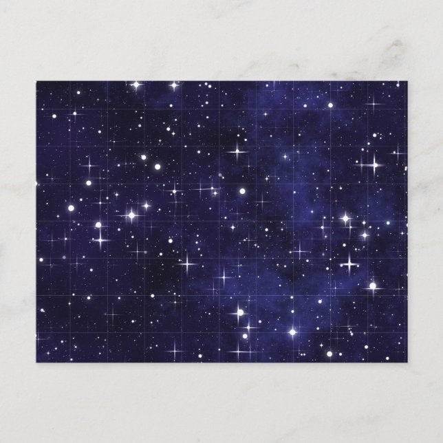 Starry Night Sky Grid Postcard (Front)