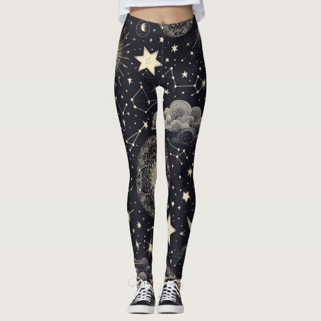 Starry Night Sky Leggings (Front)