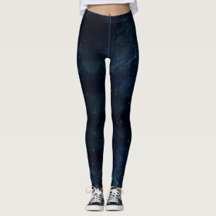 Starry Night Sky Leggings, Galaxy Space Leggings