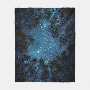Starry night sky, Milky Way. Fleece Blanket