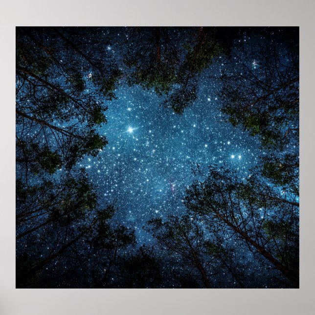 Starry night sky, Milky Way. Poster (Front)