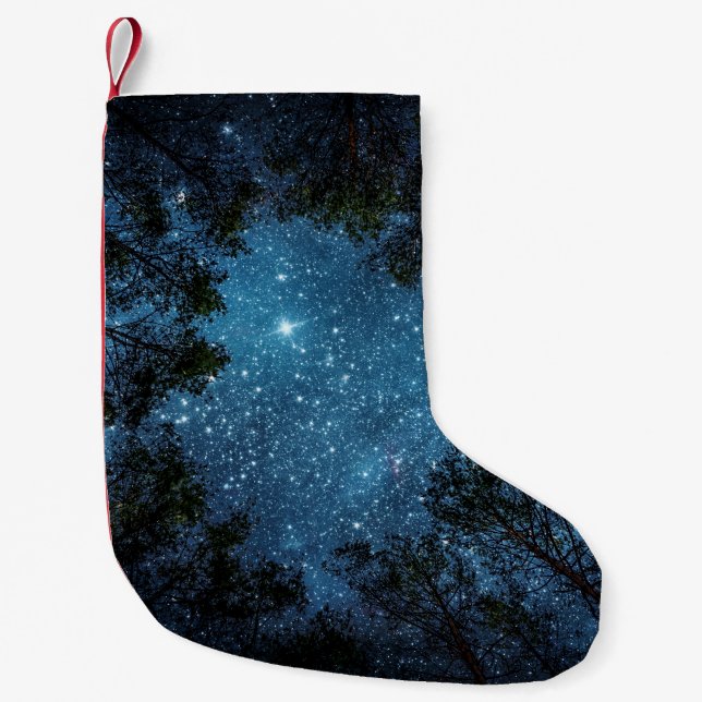 Starry night sky, Milky Way. Small Christmas Stocking (Front)