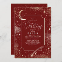 Starry Night Sky Moon Mystical Celestial Birthday