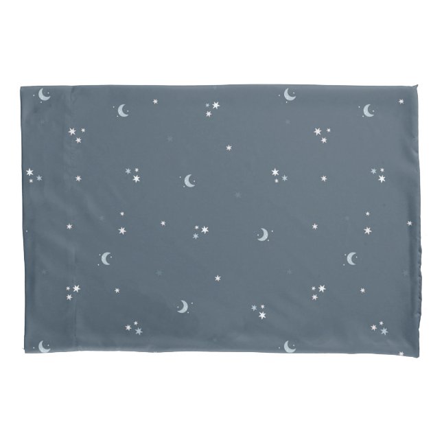 Starry Night Sky Moon & Stars Throw Pillow Pillowcase (Front)