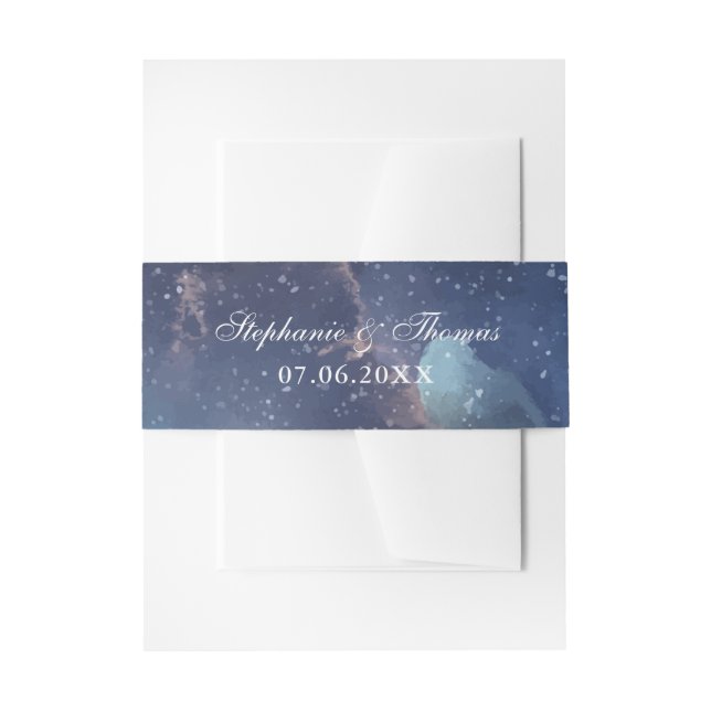Starry Night Sky Return Address Label Invitation Belly Band (Front Example)