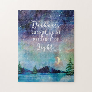 Starry night sky spiritual quote watercolour jigsaw puzzle