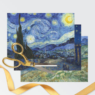 Starry Night Sky Vincent van Gogh Wrapping Paper Sheet