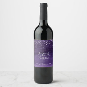 Starry night sky wedding custom wine labels