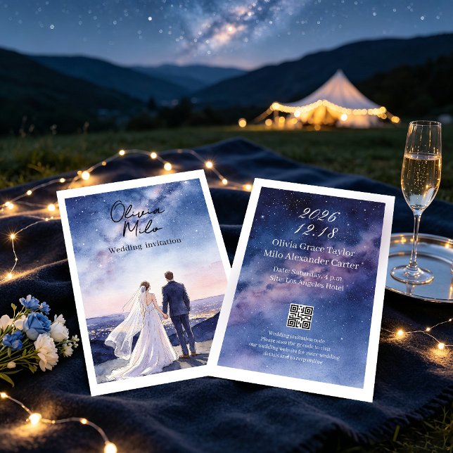 Starry Night Sky Wedding Invitation (Creator Uploaded)