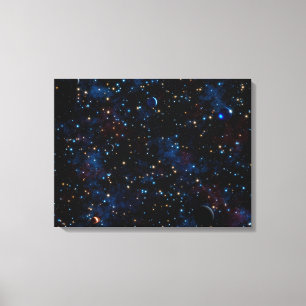 Starry night sky with stars and planets canvas print