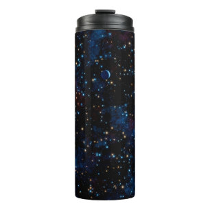 Starry night sky with stars and planets thermal tumbler