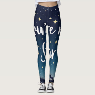 Starry Night Sky with "You’re My Star" in White Leggings