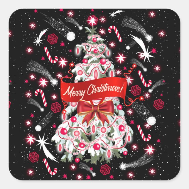 Starry Night Square Sticker (Front)