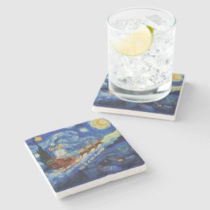 Starry Night St Nicholas Arrives In St Remy Stone Coaster