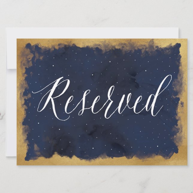 Starry Night Stars Celestial Wedding Reserved Sign Invitation (Front)