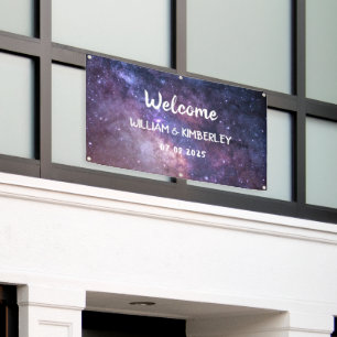 Starry Night Stars Sky Galaxy Wedding Banner