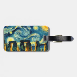 Starry Night Stonehenge Luggage Tag
