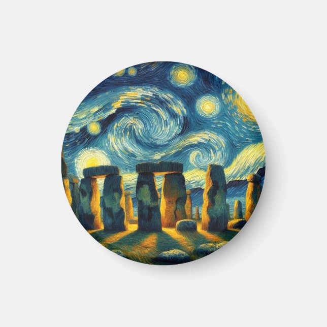 Starry Night Stonehenge Magnet (Front)