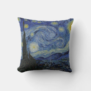 Starry night throw pillow