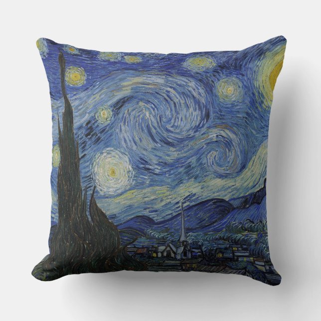 Starry night throw pillow (Front)