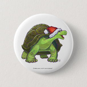 Starry Night Tortoise Christmas 2 Inch Round Button