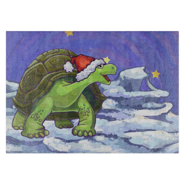 Starry Night Tortoise Christmas Cutting Board (Front)