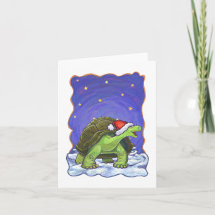 Starry Night Tortoise Christmas Holiday Card