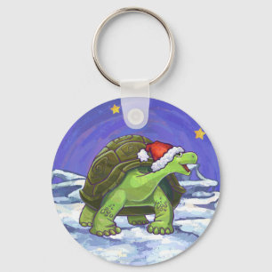 Starry Night Tortoise Christmas Keychain