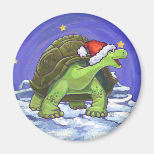 Starry Night Tortoise Christmas Magnet
