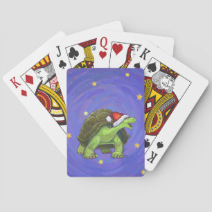 Starry Night Tortoise Christmas Playing Cards