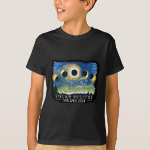 Starry Night Total Solar Eclipse 2024 American Tot T-Shirt