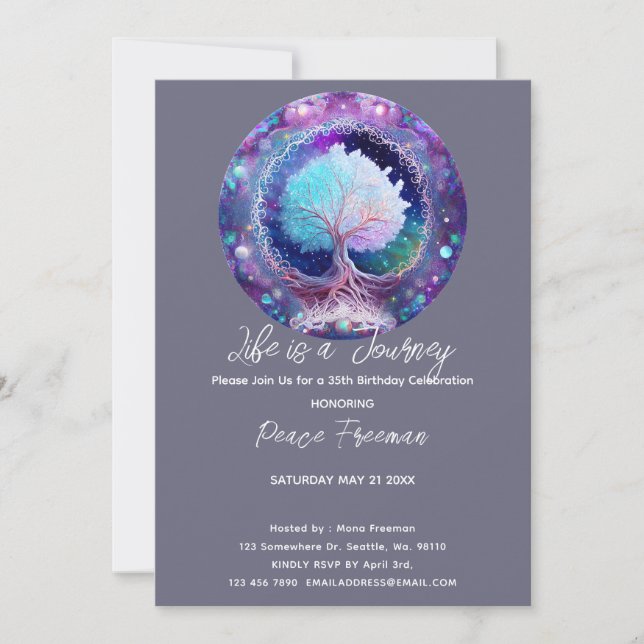 Starry Night | Tree of Life Invitation (Front)