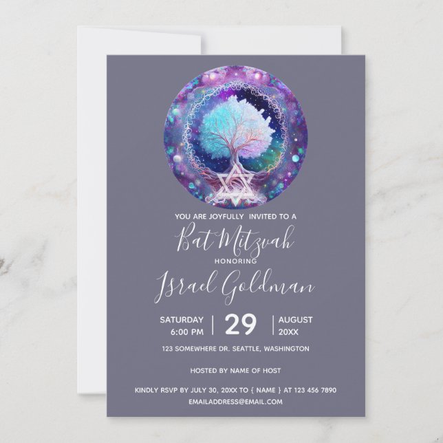 Starry Night | Tree of Life Invitation (Front)