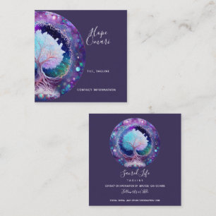 Starry Night   Tree of Life Square Business Card