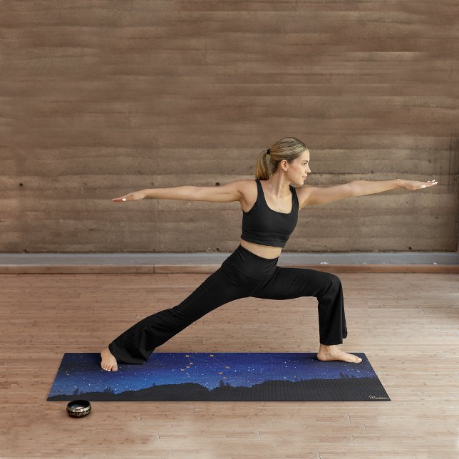 Starry Night Trees Gold Libra Constellation Zodiac Yoga Mat (Creator Uploaded)