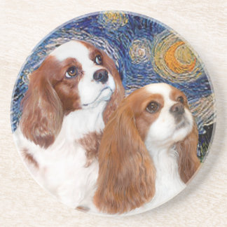 Starry Night - Two Blenheim Cavaliers Coaster