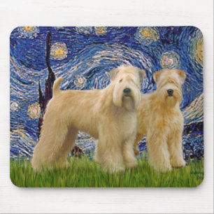 Starry Night - Two Wheaten Terriers (2nd) Mouse Pad
