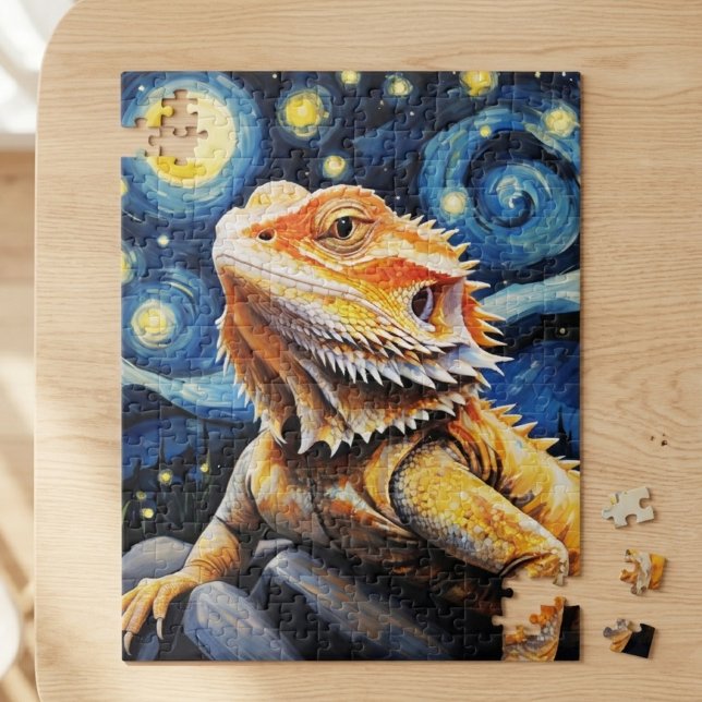 Starry Night Van Gogh Bearded Dragon Art Jigsaw Puzzle (Creator Uploaded)