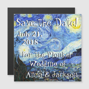 Starry Night Van Gogh Enregistrer la date Magnet