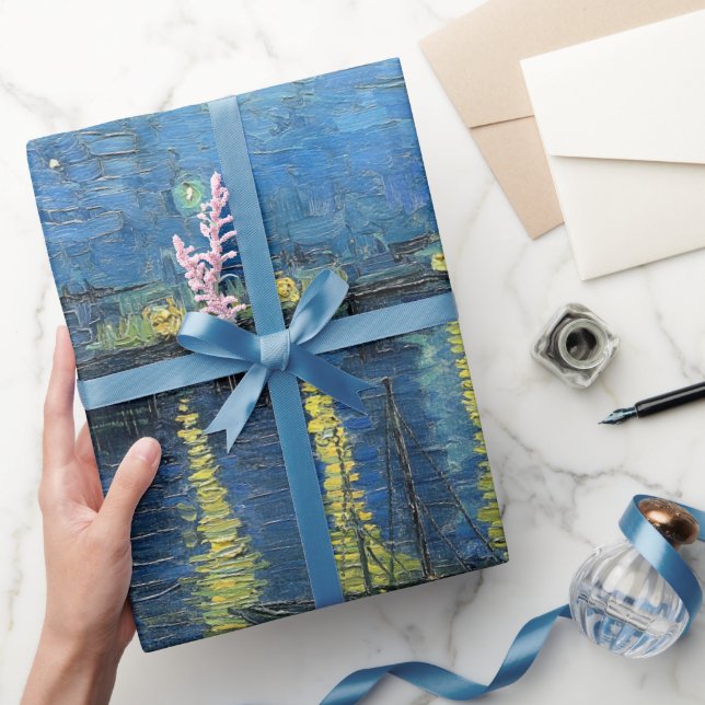 Starry night van gogh famous painting wrapping paper (Gifting)