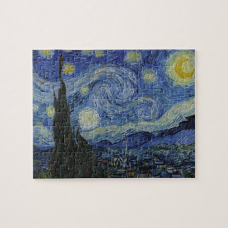 Starry Night & Van Gogh /famous vintage art Jigsaw Puzzle