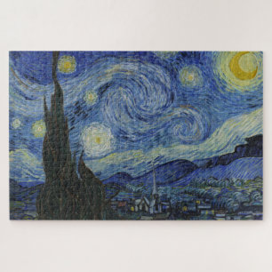 Starry Night & Van Gogh /famous vintage art Jigsaw Puzzle
