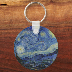 Starry Night & Van Gogh /famous vintage art Keychain