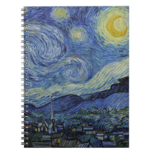 Starry Night & Van Gogh /famous vintage art Notebook