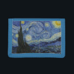 Starry Night & Van Gogh /famous vintage art Trifold Wallet<br><div class="desc">Wallets: World of Dutch famous vintage artworks - "The Starry Night" & Vincent van Gogh is an oil on canvas painted in June 1889, it describes the view from the east-facing window of his asylum room at Saint-Rémy-de-Provence, just before sunrise. Van Gogh is post-impressionist painter and the Starry Night is...</div>