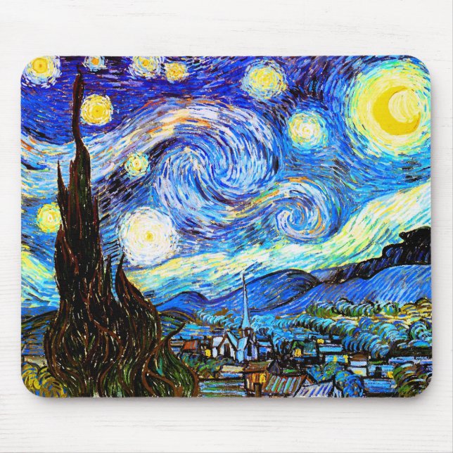 Starry Night Van Gogh Fine Art Mouse Pad (Front)
